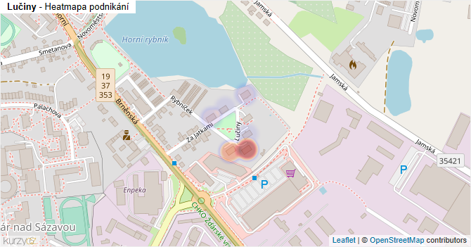 Lučiny - mapa podnikání