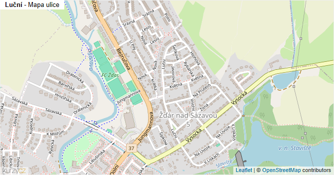 Luční - mapa ulice