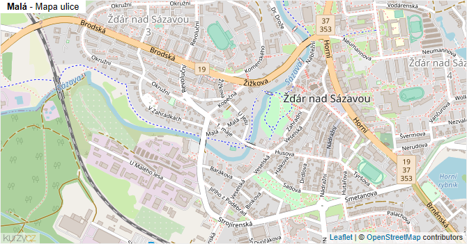 Malá - mapa ulice