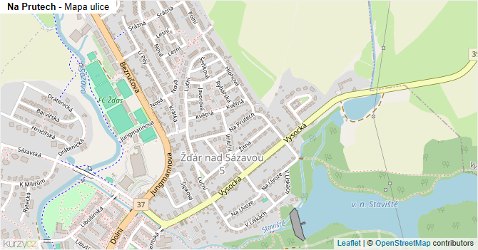 Na Prutech - mapa ulice