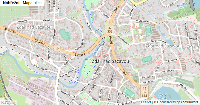 Nábřežní - mapa ulice