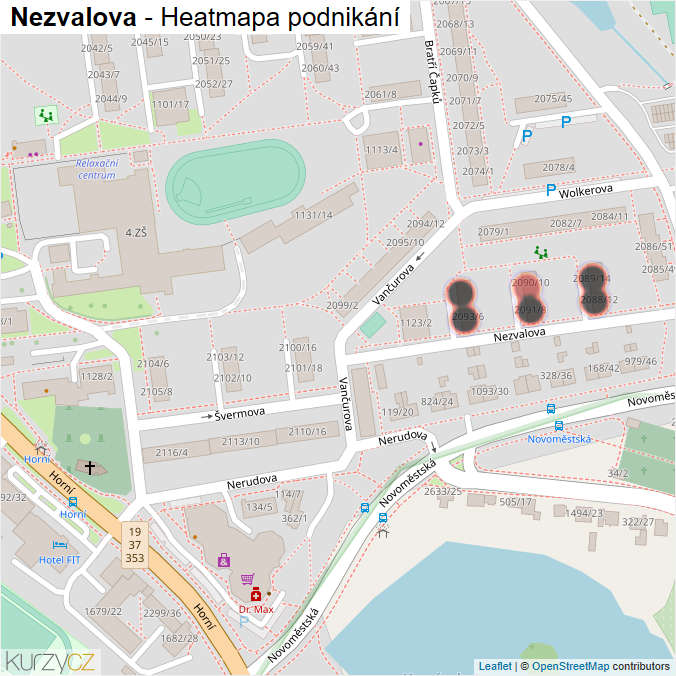 Mapa Nezvalova - Firmy v ulici.