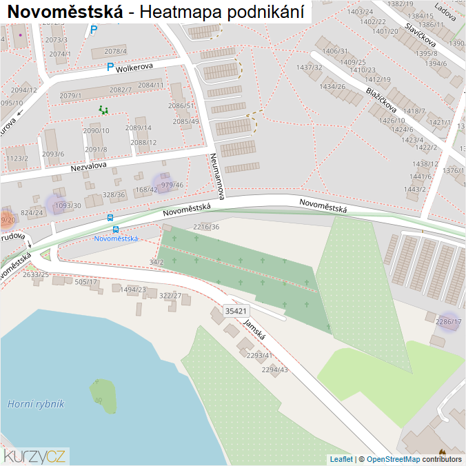 Mapa Novoměstská - Firmy v ulici.