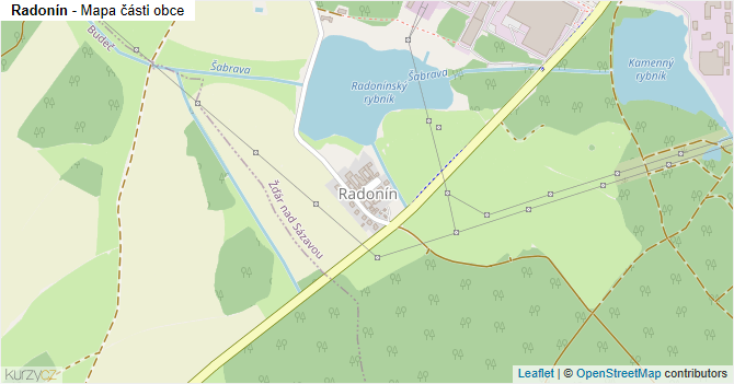 Radonín - mapa části obce