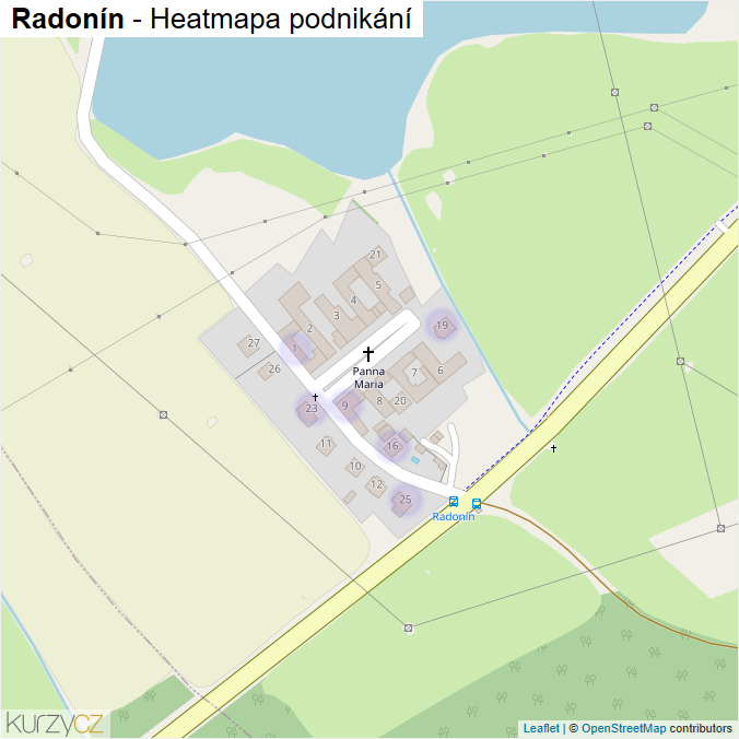 Mapa Radonín - Firmy v části obce.