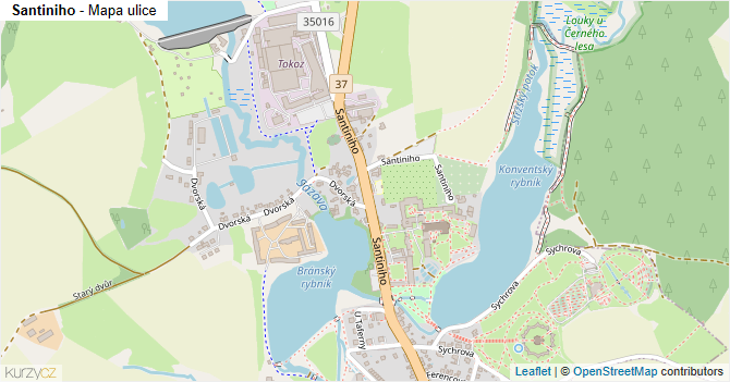 Santiniho - mapa ulice