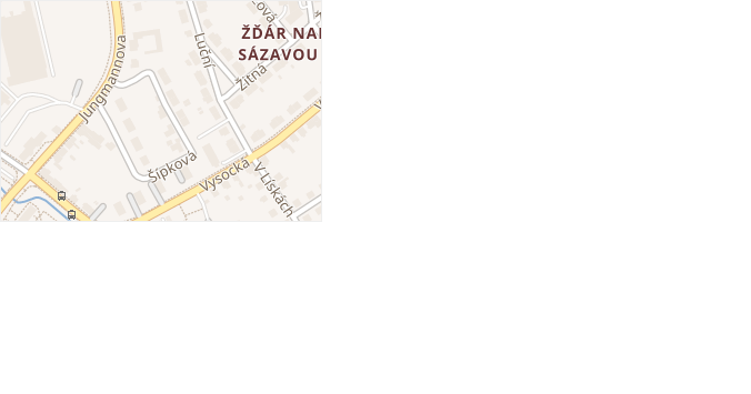 Šípková v obci Žďár nad Sázavou - mapa ulice
