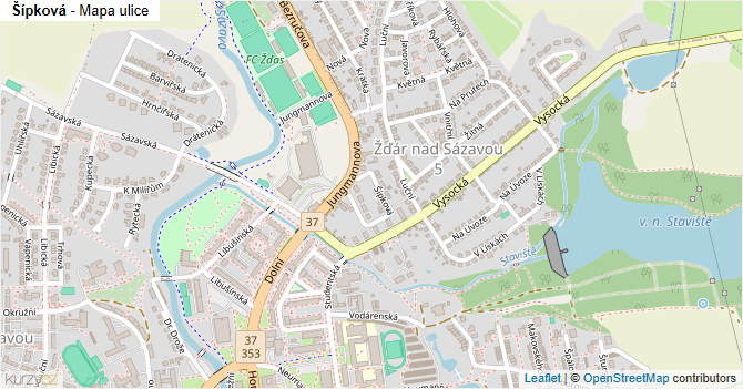 Šípková - mapa ulice