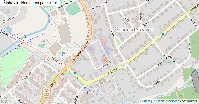 Šípková - mapa podnikání