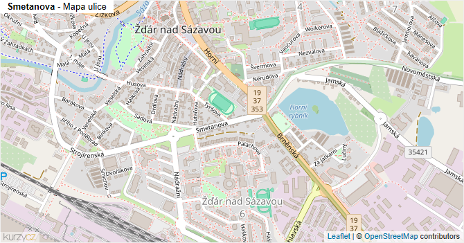 Smetanova - mapa ulice