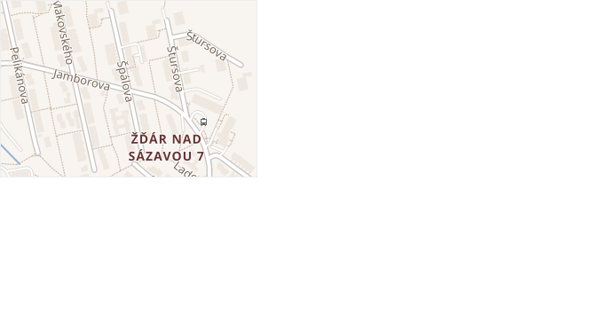 Špálova v obci Žďár nad Sázavou - mapa ulice
