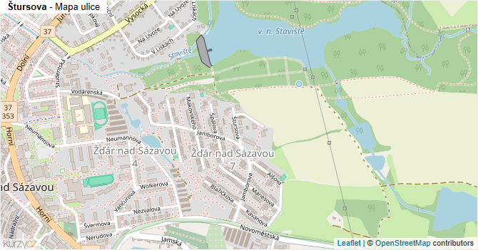 Štursova - mapa ulice