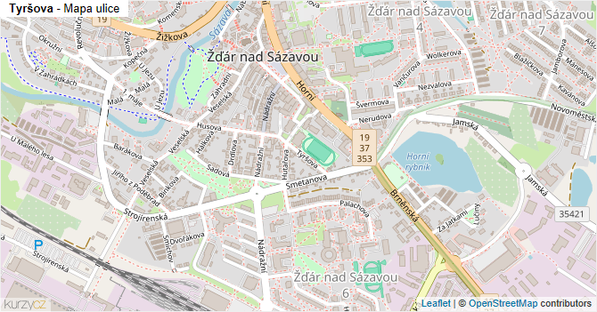 Tyršova - mapa ulice