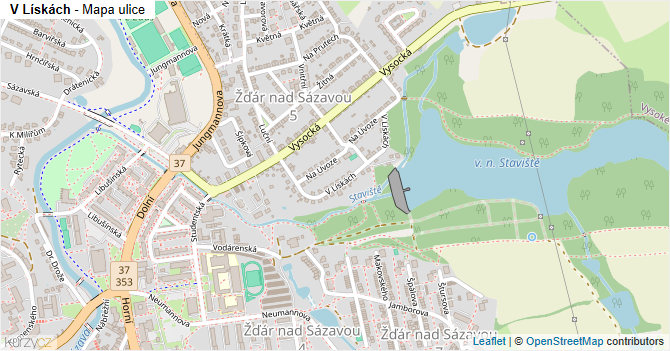 V Lískách - mapa ulice
