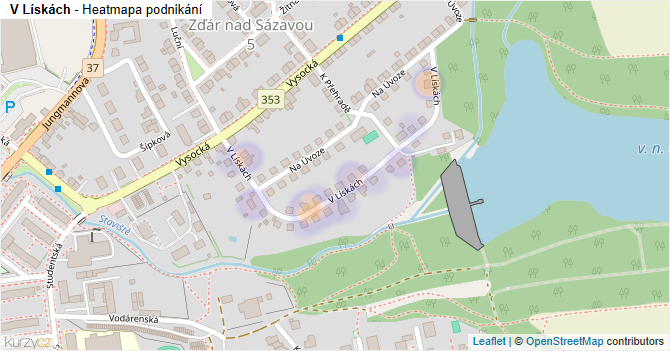 V Lískách - mapa podnikání