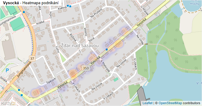 Vysocká - mapa podnikání