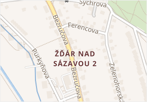 Žďár nad Sázavou 2 v obci Žďár nad Sázavou - mapa části obce