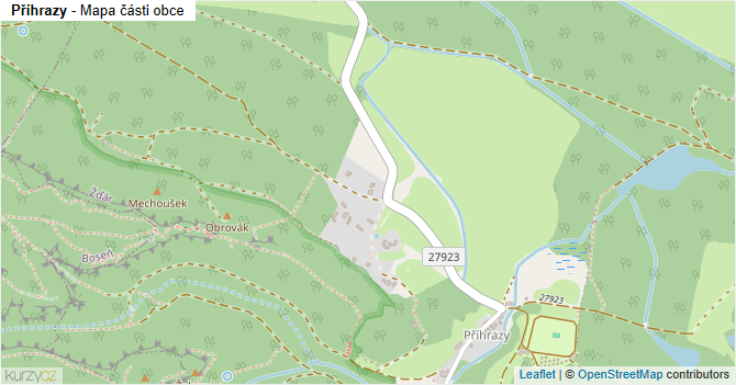 Příhrazy - mapa části obce