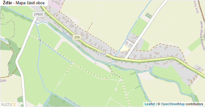 Žďár - mapa části obce