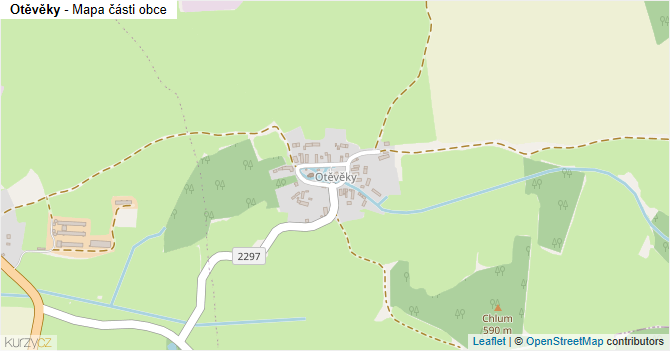 Otěvěky - mapa části obce
