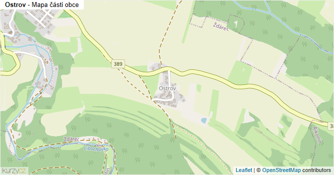 Ostrov - mapa části obce