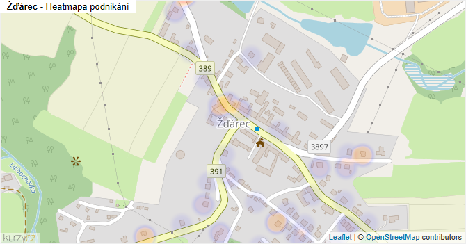 Žďárec - mapa podnikání