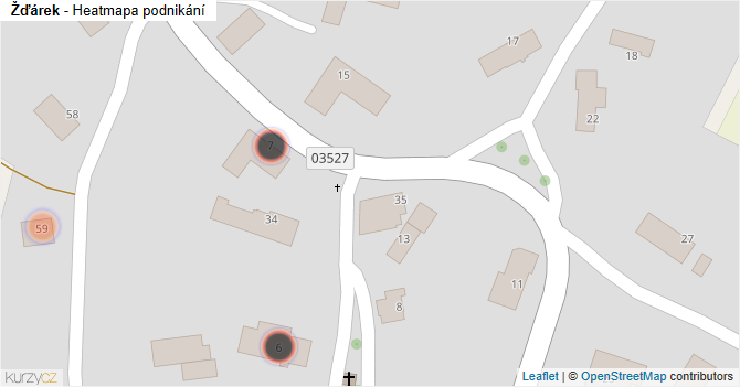 Žďárek - mapa podnikání