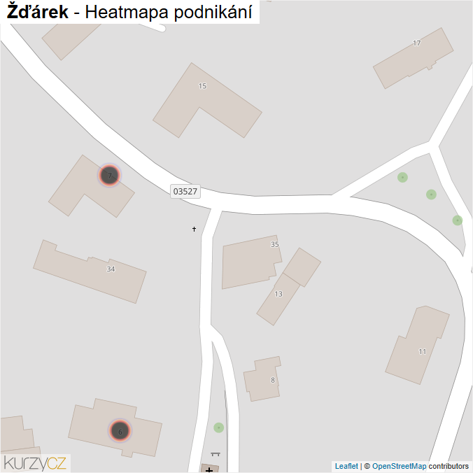 Mapa Žďárek - Firmy v obci.