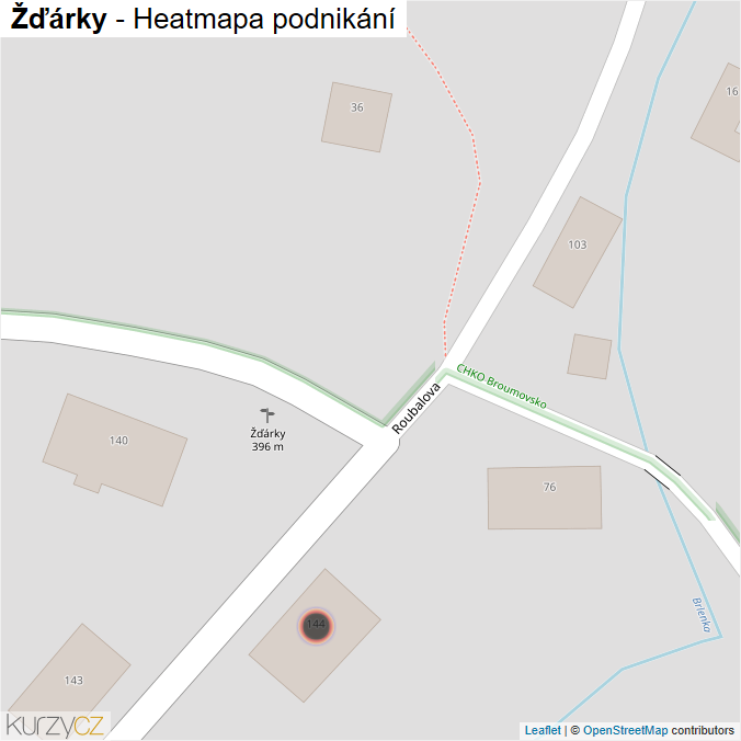 Mapa Žďárky - Firmy v obci.