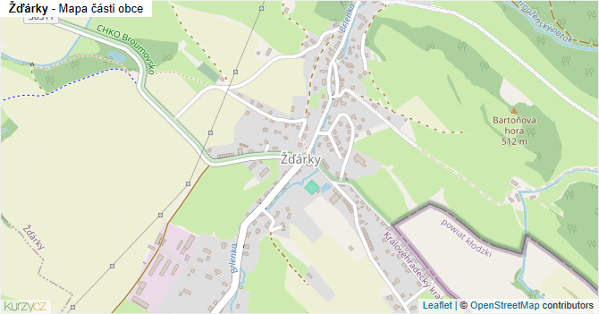 Žďárky - mapa části obce
