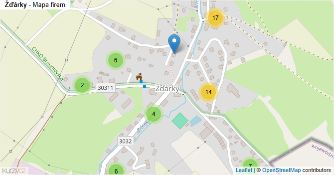 Žďárky - mapa firem