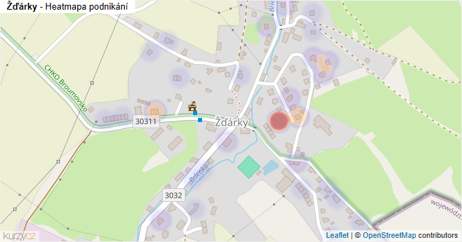 Žďárky - mapa podnikání