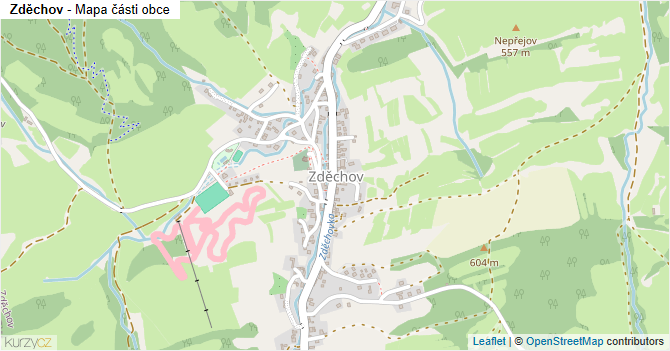 Zděchov - mapa části obce