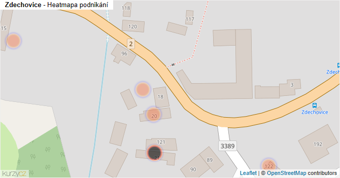 Zdechovice - mapa podnikání