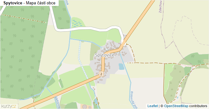 Spytovice - mapa části obce