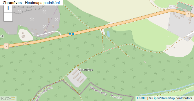 Zbraněves - mapa podnikání