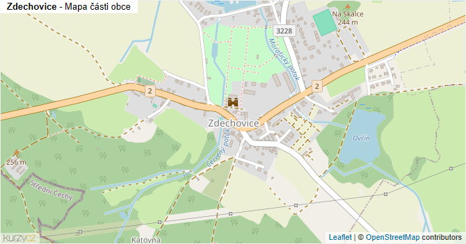 Zdechovice - mapa části obce