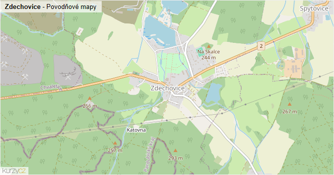 Zdechovice - záplavové mapy stoleté vody