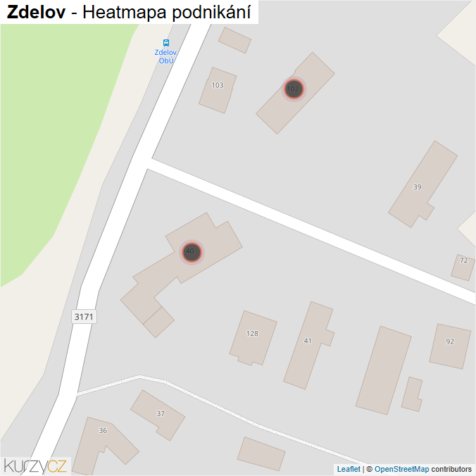 Mapa Zdelov - Firmy v obci.
