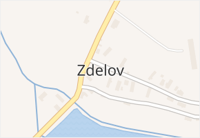 Zdelov v obci Zdelov - mapa části obce