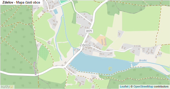 Zdelov - mapa části obce