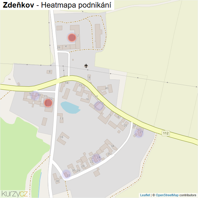 Mapa Zdeňkov - Firmy v části obce.