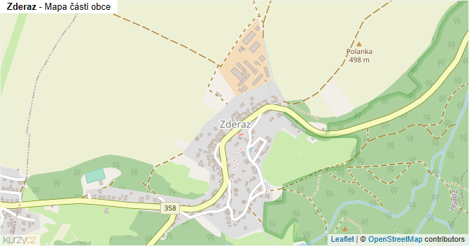 Zderaz - mapa části obce