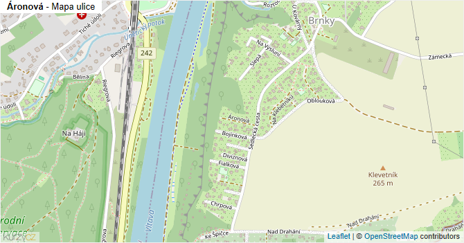Áronová - mapa ulice
