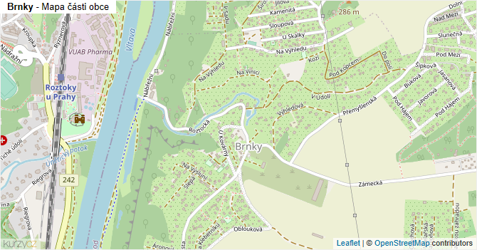 Brnky - mapa části obce