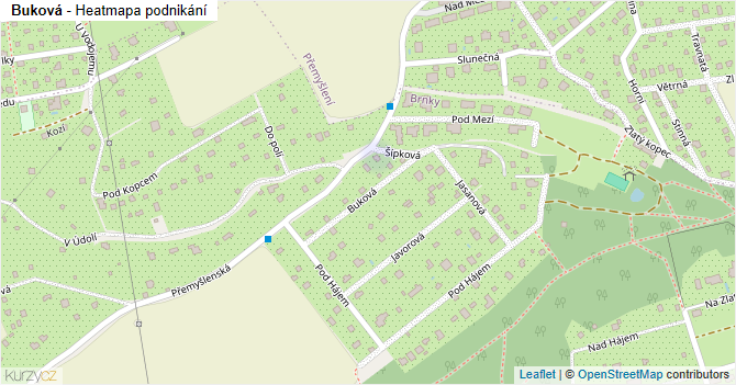 Buková - mapa podnikání