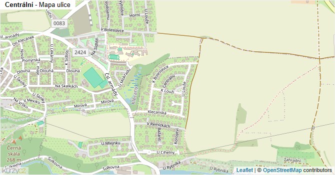 Centrální - mapa ulice