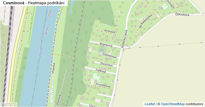 Cesmínová - mapa podnikání