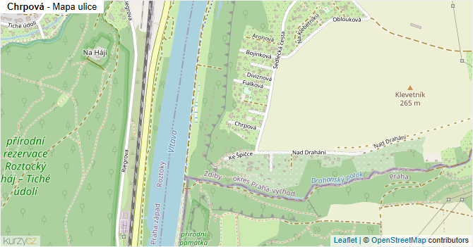 Chrpová - mapa ulice
