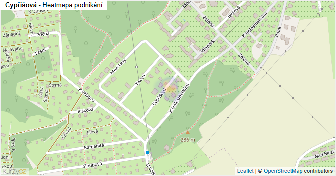 Cypřišová - mapa podnikání